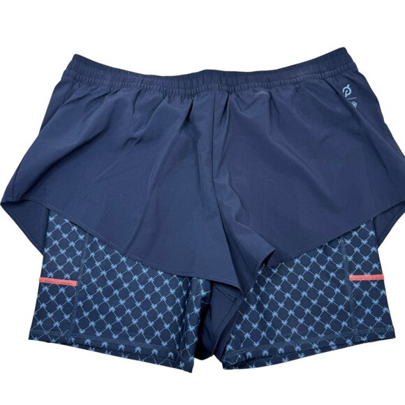 Peloton Men's 2-in-1 Performance Running Shorts Navy Blue Size M - Picture 1 of 6